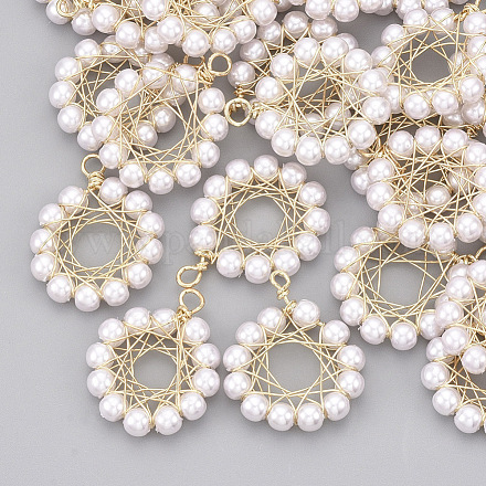 Colgantes de perlas de imitación de plástico abs KK-S348-376-1