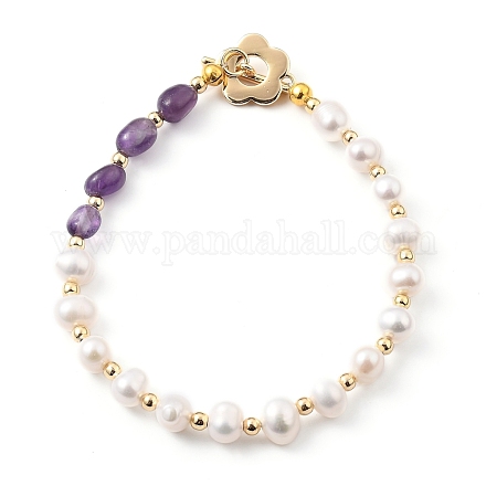 Natural Cultured Freshwater Pearl Beaded Bracelets BJEW-JB05491-04-1
