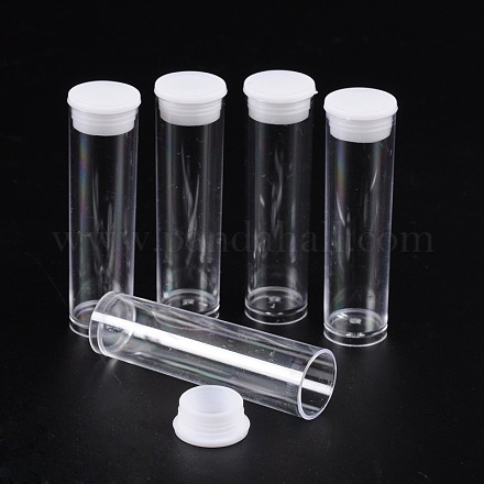 Tubes contenants de perles en plastique transparent avec couvercle X-C068Y-1