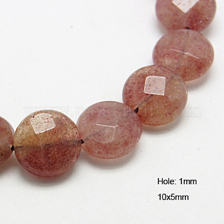 Chapelets de perles aux fraises en quartz naturel G-G220-10x5mm-12-1