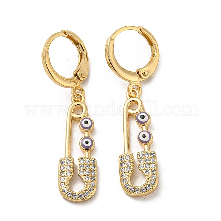 Real 18K Gold Plated Brass Dangle Leverback Earrings EJEW-L269-016G-07-1