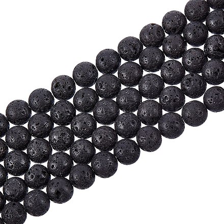 Brins de perles de pierre de lave synthétique X-G-S277-8mm-01-1
