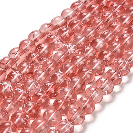 Chapelets de perles en verre transparent drawbench GLAD-Q012-8mm-01-1