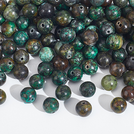 Nbeads 2 brins de perles de turquoise africaine naturelle (jaspe) TURQ-NB0001-23-1