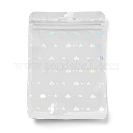 Bolsas de regalo con cierre de cremallera yin-yang de plástico láser rectangular OPP-E004-01B-C02-1