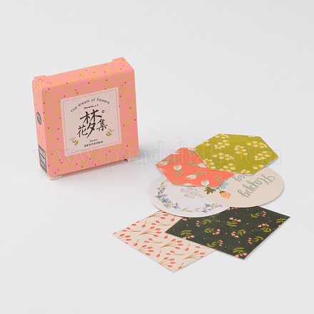 Цветочный узор поделки этикетки бумаги наклейки Пастер картинка AJEW-L058-35-1