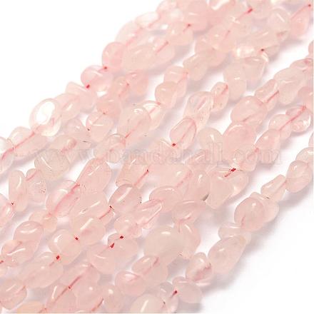 Granos naturales de abalorios de cuarzo rosa G-F465-47-1