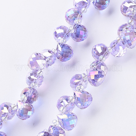 Transparent Glass Beads Strands GLAA-T006-14H-1
