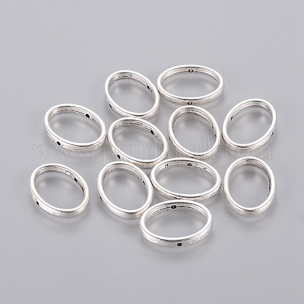 Tibetan Style Antique Silver Oval Spacer Bead Frames Jewelry Findings for Craft DIY X-EA564Y-NF-1