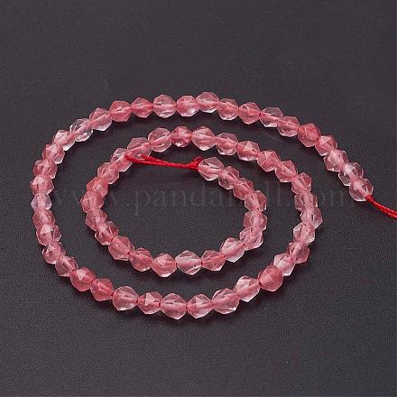 Cherry Quartz Glass Beads Strands G-D170-18-6mm-1