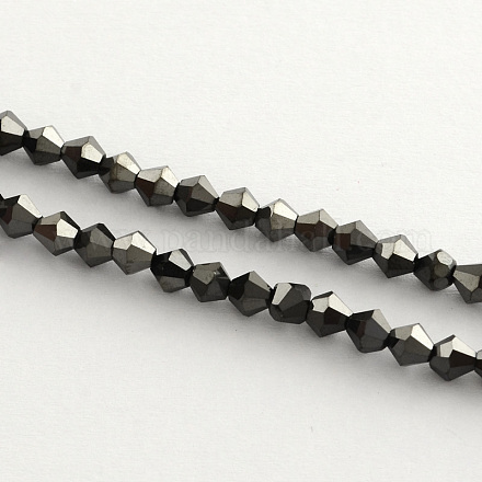Chapelets de perles en verre électroplaqué X-EGLA-R094-4mm-07-1