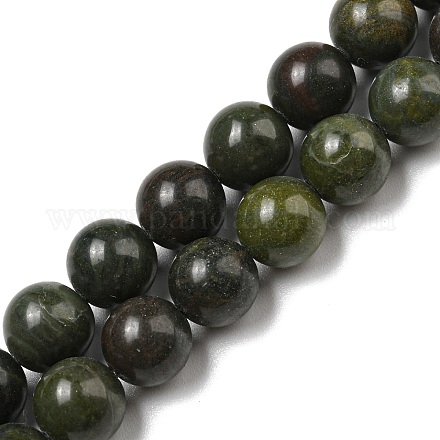 Brins de perles de jaspe automne vert africain naturel G-R494-A19-03-1