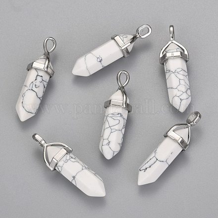 Pendentifs pointus synthétiques howlite G-F295-03C-1
