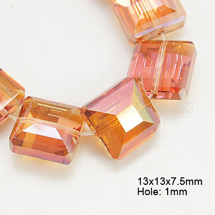 Electroplate Glass Beads EGLA-H002-E-11-1