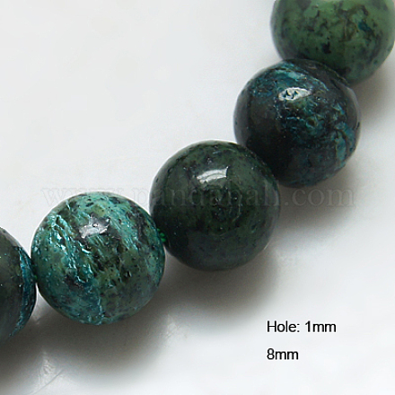 Brins de perles de jaspe en argent naturel G-G212-8mm-36-1