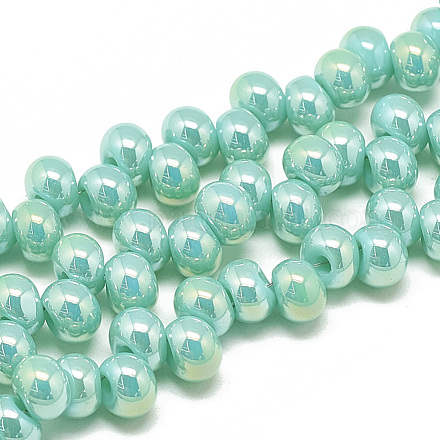 Electroplate Glass Beads Strands EGLA-Q109-B04-1