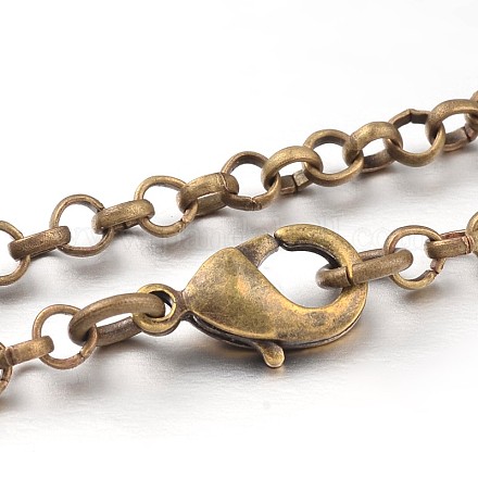 Fabricación de collar de cadena de rolo de cadena cruzada de hierro NJEW-JN01384-03-1