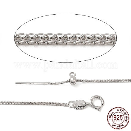 Rhodinierte Weizenketten-Halskette aus 925 Sterlingsilber für Damen X-STER-I021-04P-1