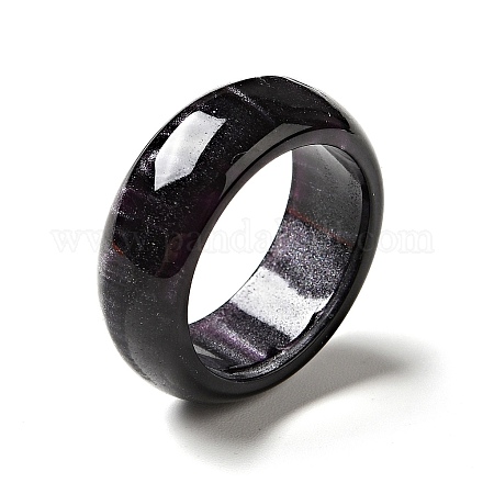Resin Plain Band Finger Ring for Women RJEW-C034-01B-1