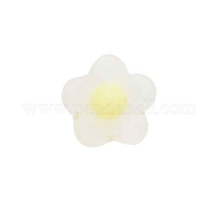 つや消し樹脂カボション  女性のためのネイルアートデコレーションアクセサリー  花  シャンパンイエロー  16.5x17x9.5mm  穴：2.5mm MRMJ-T073-14E-1