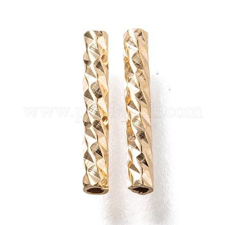 Corrugated Brass Tube Beads KK-H759-28A-G-1