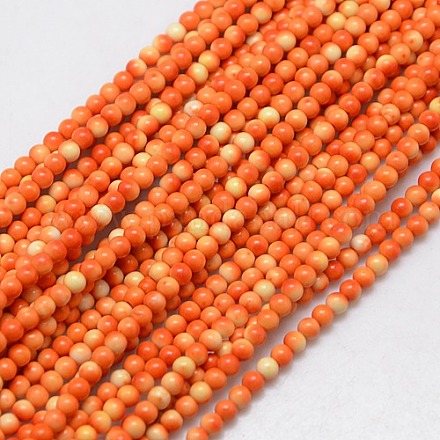 Synthetic Fossil  Round Beads Strands G-L029-3mm-02-1