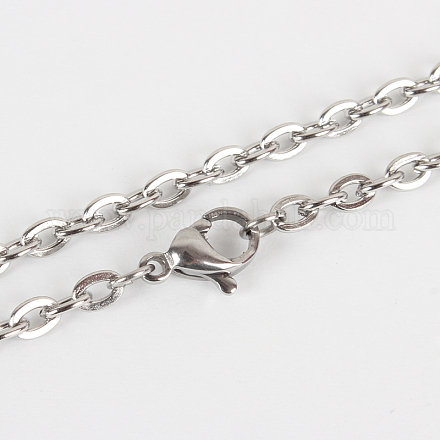 304 Stainless Steel Cable Chain Necklace Making STAS-P045-04P-1