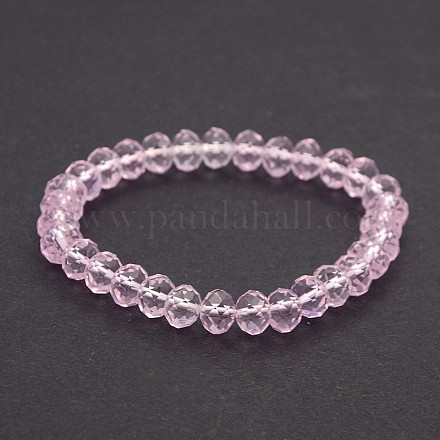 Glass Rondelle Beads Stretch Bracelets BJEW-F073-12-1