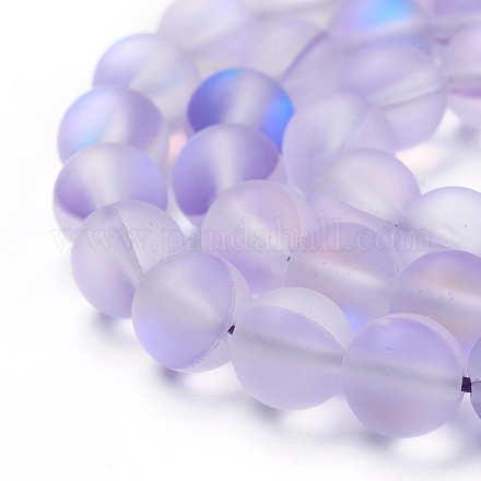 Chapelets de perles en pierre de lune synthétique G-R375-8mm-A19-1