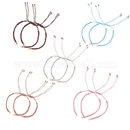 Fabbricazione di braccialetti in cordoncino di poliestere intrecciato regolabile elite pandahall AJEW-PH0001-48-1