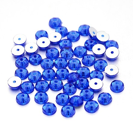 Back Plated Faceted Half Round Taiwan Acrylic Rhinestone Beads ACRT-M08-4-05-1