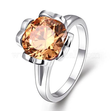 Laiton magnifique anneaux zircone cubique fleur de doigts pour les femmes RJEW-BB04155-C-7P-1