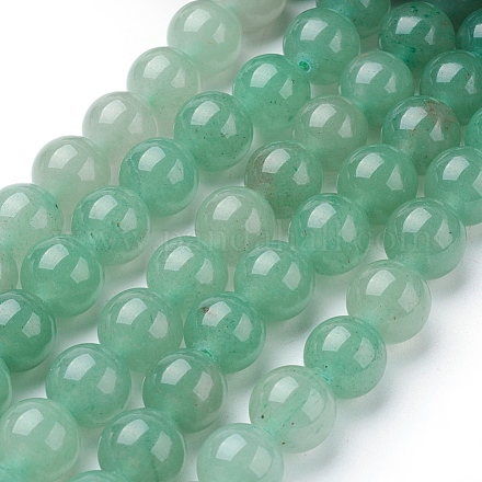 Chapelets de perles en aventurine vert naturel G-G099-12mm-17-1