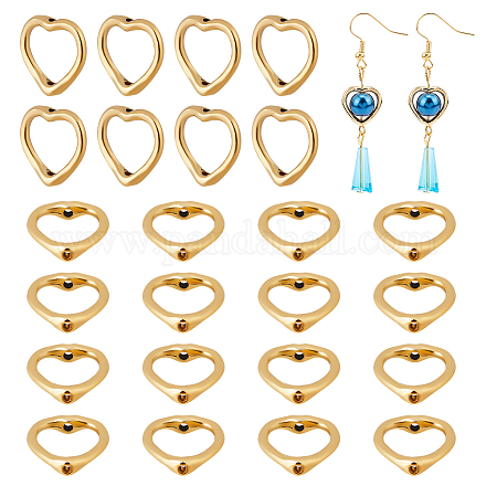 Chgcraft 160 pièces cadre de perle en forme de coeur cadre de perle de style tibétain connecteurs de coeur pour la fabrication de bijoux à bricoler soi-même accessoires breloques fabrication de pendentifs FIND-CA0005-42-1