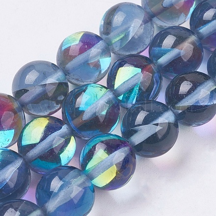 Chapelets de perles en pierre de lune synthétique G-E468-H01-8mm-1