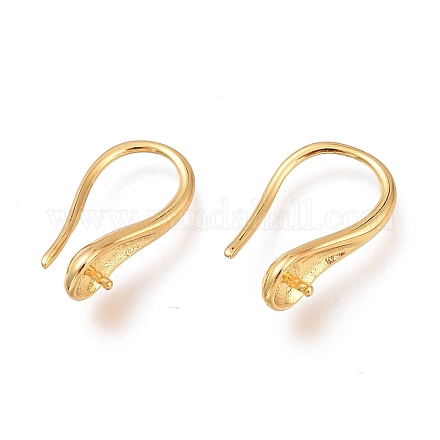 Brass Earring Hooks X-KK-H102-09G-1