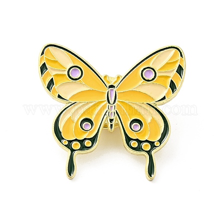 Flor mariposa pin de esmalte JEWB-J005-07D-G-1
