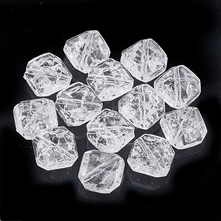 Perles en acrylique transparentes craquelées CACR-T001-03-1