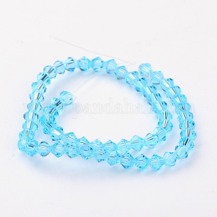 Faceted Bicone Imitation Austrian Crystal Glass Bead Strands G-PH0007-10-4mm-1