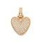 Brass Micro Pave Clear Cubic Zirconia Pendants, Real 18K Gold Plated, Letter V, 31x20.5x5mm, Hole: 3x6mm
