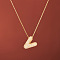 Brass Micro Pave Clear Cubic Zirconia Initial Pendant Necklaces for Women, Golden, Letter V, 15.75 inch(40cm)