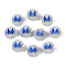 Luminous Frosted Acrylic Beads, Electroplated, Flat Round with Letter, Glow in the Dark, Letter M, 10x5mm, Hole: 2mm, about 1390pcs/500g