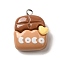 Resin Pendants, Imitation Food, with Platinum Iron Findings, Chocolate Charm, 23x18.5x9mm, Hole: 2mm