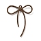 Alloy Pendants, Milk Coffee Color, Bowknot, 44.5x36x5mm, Hole: 1.5mm
