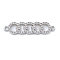 Rack Plating Brass Micro Pave Clear Cubic Zirconia 5 Rings Connector Charms, Cadmium Free & Lead Free, Platinum, 8x32x2mm, Hole: 1.5mm