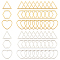 304 Stainless Steel Linking Rings, Mixed Shapes, Mixed Color, 60pcs/Box