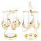 Fairy & Moon Stainless Steel Rotating Tealight Candle Holder, with Iron Charms, for Candle Lover, Romantic Wedding, Christmas Party, Golden