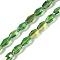 Electroplate Glass Beads Strands, AB Color Plated, Faceted, Oval, Lime Green, 7x4.5mm, Hole: 0.9mm, about 60pcs/strand, 17.32''(44cm)