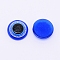 Transparent Flatback Resin Cabochons, Flat Round, Royal Blue, 14x4.5mm