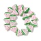Baking Paint Glass Enamel Beads, Watermelon, Pink, 19x20.5x8.5~9.5mm, Hole: 1.6mm
